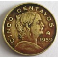 1959 Mexico 5 Centavos