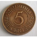 1978 Mauritius 5 Cents