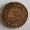 1971 Mauritius 5 Cents