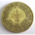 1942 Peru Half Sol De Oro
