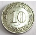 1908 Germany 10 Pfennig Reich