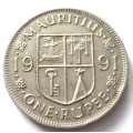 1991 Mauritius 1 Rupee