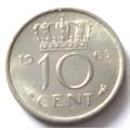 1965 Netherlands 10 Cents