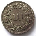 1957 Switzerland 10 Rappen