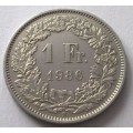 1986 Helvetia Switzerland 1 Franc