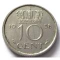 1958 Netherlands 10 Cents