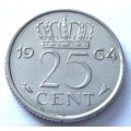1964 Netherlands 25 Cents