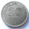1961 Malaya and British Borneo 20 Cents