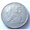 1980 Zimbabwe 5 Cents