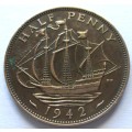 1942 Great Britain Half Penny