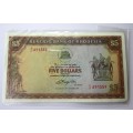1978 Rhodesia Banknote Five Dollars Serial Nr M19 691559