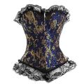 Blue and Gold Brocade Corset