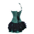 Spectacular Sating Corset Dress with Tulle Skirt and Leaf Accents