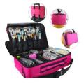 Hot Pink & Black Makeup Brushes Cosmetic Organizer Bag