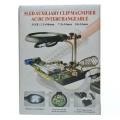 HELPING HAND LED ILLUMINATION AUXILIARY CLIP MAGNIFIER WITH SOLDERING STAND