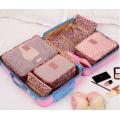 6 PIECES TRAVEL LUGGAGE ORGANIZER SET WITH PRINTED DESIGN
