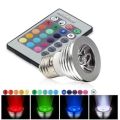 LED COLOUR CHANGING LIGHT BULB WITH WIRELESS REMOTE 12 COLOURS, E27 / GU10 INCANDESCENT SOCKET