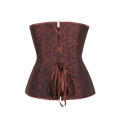 Plus Size Brown Gothic Steampunk Corset Tops Overbust Corset Training With Front Zipper