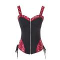 Slimming Rivet Corset with Shoulder Straps and Front Zipper