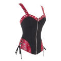 Slimming Rivet Corset with Shoulder Straps and Front Zipper