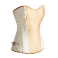 Marvellous White Boned Corset with Brown Panel