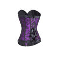 Enchantingly Sensuous Ruffled Lavender Corset with Black Lace Overlay