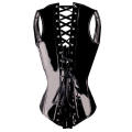 Classy Gothic Leatherette Corset with Back Lace-up