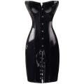 Sexy PVC Leatherette Corset Dess with Back Lace-up