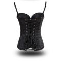 Stunning Black Overbust Corset with Skull Print and Studded Cups