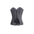 Sexy Steel Boned Corset with Zipper on the Front and Back Lace-up