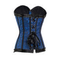 Luxurious Brocade Corset with Front Zipper & Exquisite Ribbon Detailing