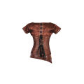 Beautiful Steampunk Leather and Cloth Corset Top With Front Zipper & Buckles