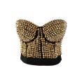 Corset With Bronze Spiked Design in Front. Uses Back Hook and Eye Closure