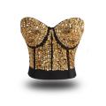 Bronze Studded Corset With Adjustable Back Hook and Eye Closure