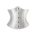 Essential White Satin Waist Training Underbust Corset With Simmering Effect for Every Occasion, Fron