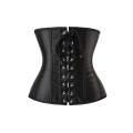Essential Black Waist Training Corset With Simmering Effect for Every Occasion, Front Busk