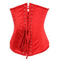 Intimate Fiery Red Corset With Velvety Texture, Sweetheart Neckline and Red Zipper
