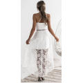 ladies white lace dress 2018 women elegant sleeveless bohemian summer dress