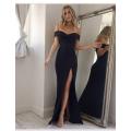 2018 party maxi black dress plus size strapless empire sheath bodycon high split summer dress women