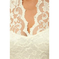 Angelic White Embroidered Gown with Long Lace Sleeves