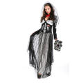 Sexy Queen of Darkness Costume Dress with Printed Bones and Lace Overlay