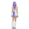 Playful Purple Mesh Accented Sleeveless White Top and Shorts Unicorn Costume