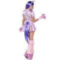 Playful Purple Mesh Accented Sleeveless White Top and Shorts Unicorn Costume