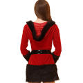 Sexy Red Christmas Dress With Black Fur Trim and Belt