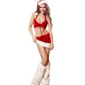 Gorgeous Red And White Fur Trim Christmas Dress With Hat & Leg Wears