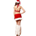 Gorgeous Red And White Fur Trim Christmas Dress With Hat & Leg Wears