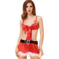 Sexy Red Christmas Babydoll Lingerie With Matching Thongs