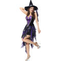 Deluxe Purple/Black Corset Gothic Dress Sexy Witch Halloween Costumes