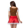 Red Oktoberfest Party Canival Costume Sexy German Bavarian Costumes Beer Maid Outfits