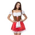 Red Oktoberfest Party Canival Costume Sexy German Bavarian Costumes Beer Maid Outfits